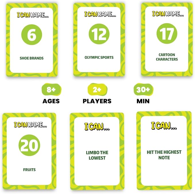 I Can Name... | Fast-Paced Family Party Game of Bidding & Brainpower | Hilarious Card Game Night, Party Game for Teens and Adults, for Groups and Gatherings | 325 Fun Challenge Cards | Ages 8+