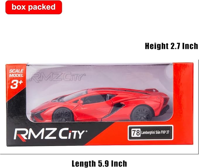 BDTCTK Lamborghini Sián FKP37 Diecast Car Models,1/36 Zinc Alloy Toy Pull Back Vehicles Toy Cars for Toddlers Kids Boys Girls Gift (Red)