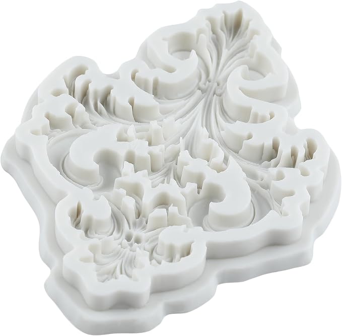 Baroque Silicone Mold Curlicues Scroll Lace Polymer Clay Mold Vintage Relief Flower Lace Filigree Molds for DIY Crafts Epoxy Resin Casting Air Dry Polymer Clay Plaster Jewelry Making