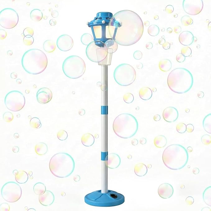 Bubble Machine with Light for Outdoor, Automatic Bubbles Blower Maker for Kids & Adults, Bubble Blower and Wand Toy, Battery Bubbles Blower Machine for Wedding Birthday Party