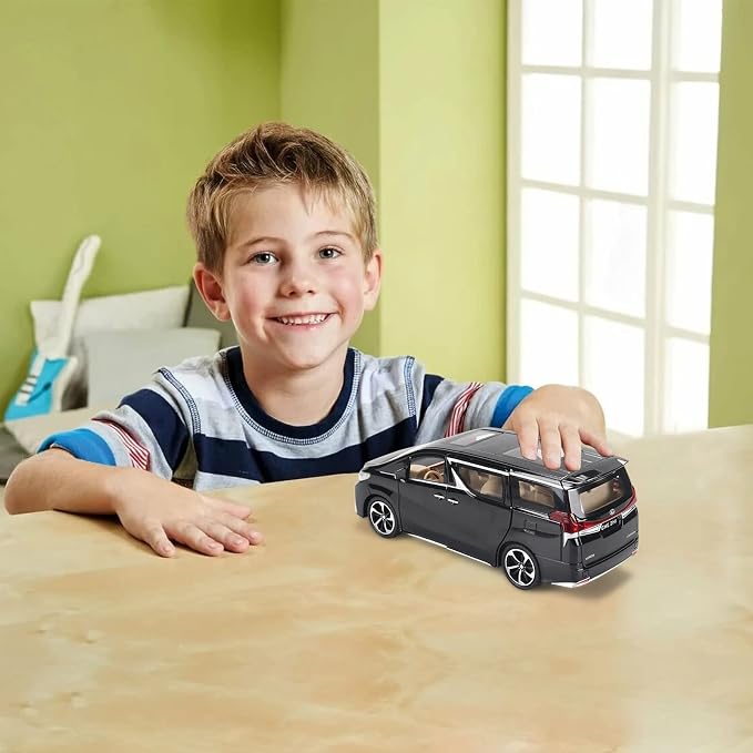 Diecast Metal Model Toy Car - 1:24 Scale With Sound and Light for Kids Age 3+ Year (Black)