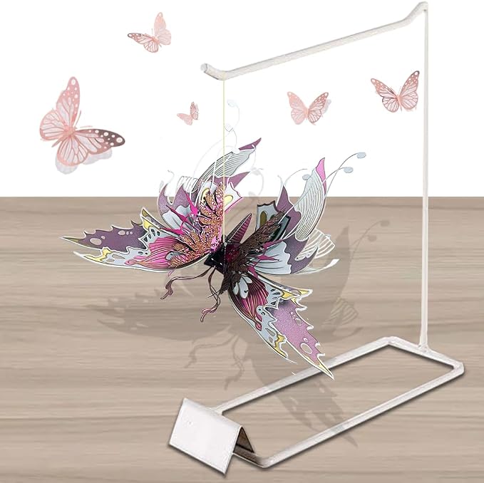 3D Metal Puzzles for Adults,Butterfly Model Building Kits,Cute Insect Design,Brain Teaser Puzzle,DIY Mechanical Assembly Kit Creative Ornament Suitable for Home Decor Art Craft (Purple)
