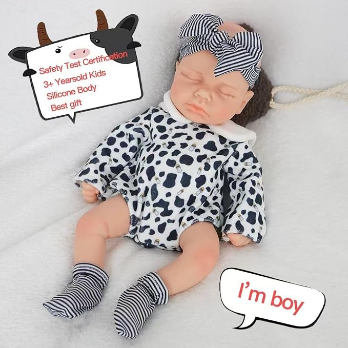 Boy 12 Inch, Full Body Silicone Baby Doll, Reborn Baby Dolls Silicone Full Body, Not Vinyl, Posable Newborn, Realistic Baby Doll