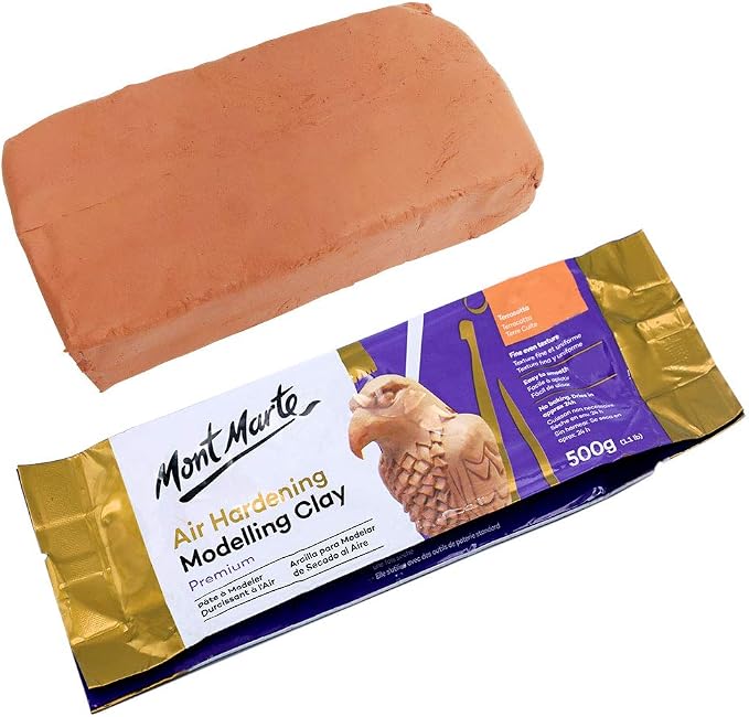Mont Marte Premium Air Hardening Clay, Terracotta, 500g (1.1lb), No Baking Required