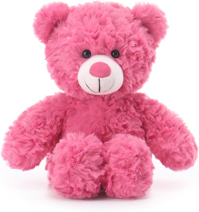 Apricot Lamb Rose Pink Flower Bear Stuffed Animals for Kids, Soft Cute Plush Toys for Baby Girl and Boy, 8 Inches