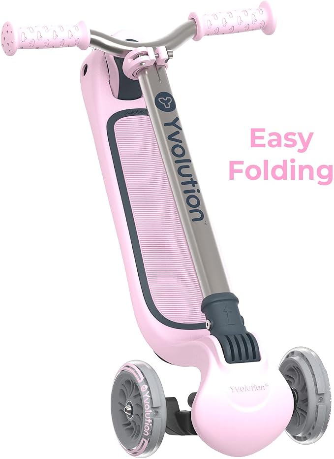 Yvolution Y Glider Air Scooter for Kids, 3 Wheel Scooter for Toddlers 4 Adjustable Height Glider with Kick Scooters, Lean to Steer with LED Flashing Light for Children Ages 3+ Years Old