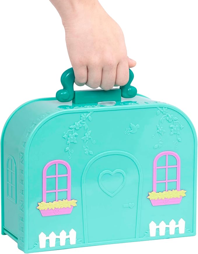 Li'l Woodzeez – Living Room Playset with Furniture & Accessories – Compact Travel Suitcase, Portable Dollhouse Playset for Imaginative Pretend Play – Miniature Toy Set for 3+ Years