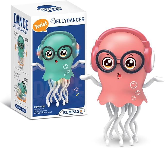 Dancing Jellydancer Baby Toy, Crawling Dancing Walking Jellydancer Tummy Time Toy 3 4 5 6 7 8 9 10 11 12 Babies, Fidget Toy Magic Loud Music Crawling Toys for Girl Kids Boy Birthday Gifts