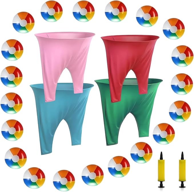 4 Pack Granny Pants Yard Game,Family Party Outdoor Granny Pants Game with 20pcs Bouncy Balls for The Family Gathering,The Family Reunion Ultimate Backyard Party Games