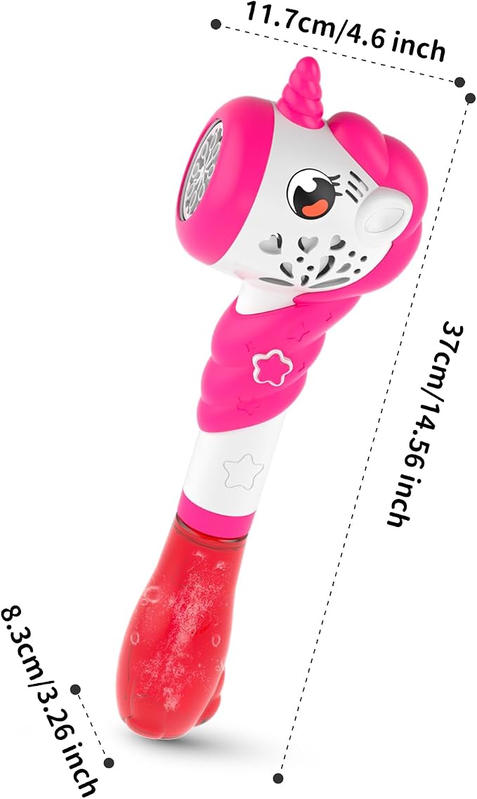 Bubble Machine for Girls, Toy Automatic Bubble Wand Maker Blower Toys with Light, Outdoor Party Toys for 3 4 5 6 Year Old Girl Easter Birthday Gifts Include Bubble Solution