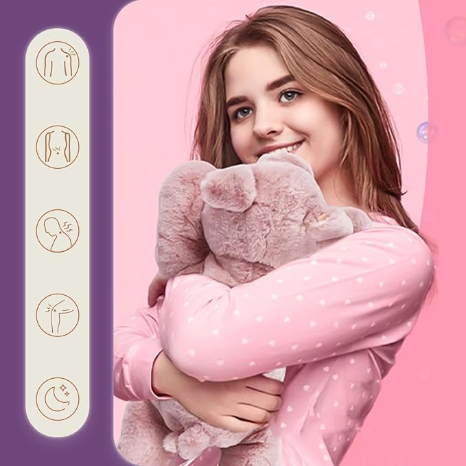 OSOCU® Microwavable & 1.8 LB Weighted Stuffed Animal - Pink Pig Heating Pad with Lavender & Tourmaline - Soothing Warm Heatable Plush Toy for Menstrual Cramps, Muscle Aches, Shoulder Tension