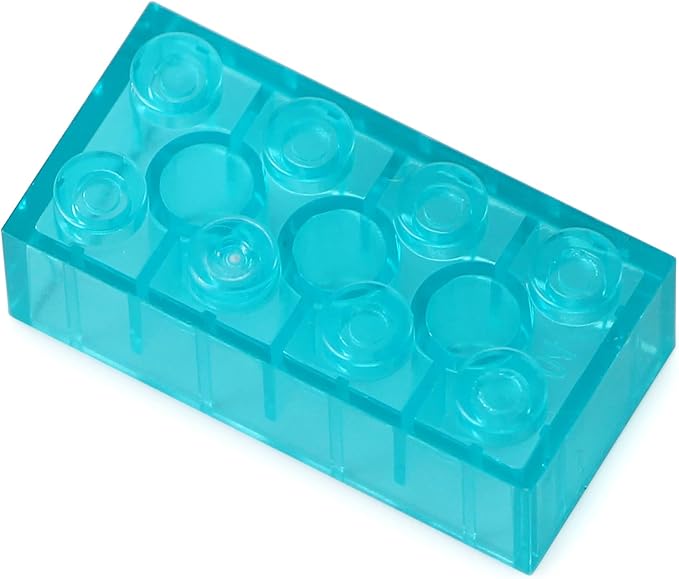 320 Pieces Transparent Light Blue 2x4 Bricks Parts Building kit Creative Play Set Blocks Basic Toy Accessories Compatible with 3001 Major Brands