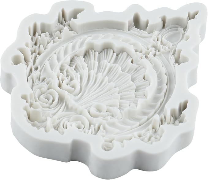 Baroque Polymer Clay Molds Baroque Curlicues Scroll Relief Lace Silicone Mold for Epoxy Resin Casting DIY Crafts Air Dry Polymer Crafts Supplies Clay Tools