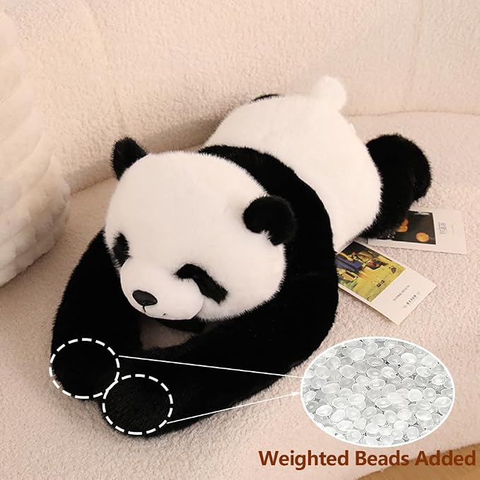 25.6 inch Panda Weighted Stuffed Animals, Weighted Plush Animal, Cute Soft Plush Toy Pillow Hugging Plushie Birthday Gifts for Kids Adults