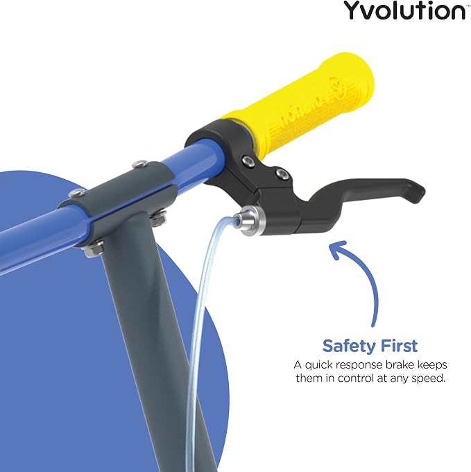 Yvolution Fliker A3 Drift Scooter, 3 Wheels Kids Wiggle Scooter, Foldable, Handbrake, Caster Wheels, for Boys and Girls Aged 7+ Years Old, Max Weight 175lbs