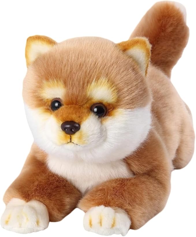 CU-MATE Akita Dog Stuffed Animal Simulation-Realistic & Lifelike Soft Handmade Lying Dog Plush Toy Puppy -Present Gift for Boys and Girls