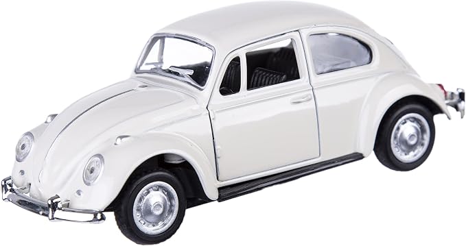 Berry President 1967 Classic Beetle Bug Vintage 1/32 Scale Diecast Metal Pull Back Car Model Toy for Gift/Kids (Beige)