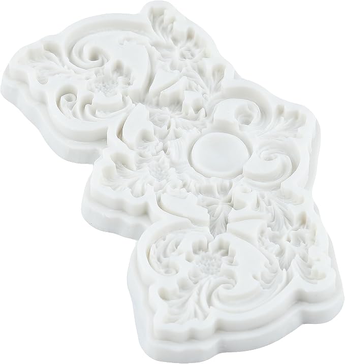Baroque Style Polymer Clay Molds Baroque Scroll Relief Silicone Mold for Jewelry Making Epoxy Resin Casting Air Dry Polymer Clay Craft