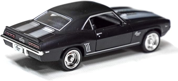 Tianmei 1:32 Scale Supercar Styling Alloy Die-Cast Car Model Collection Decoration Ornaments, Kids Play Vehicle Toys with Pull Back Action and Open Doors (Camaro 1969 - Black)