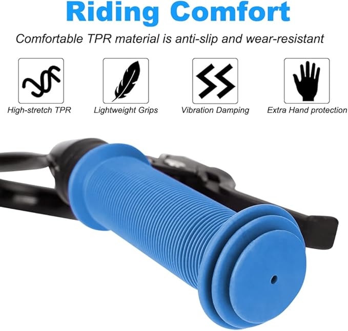 Kids Bike Grips - 105mm Bicycle Handlebar Grips With Mushroom Pattern for Bikes, Balance Bikes, and Kick Scooters