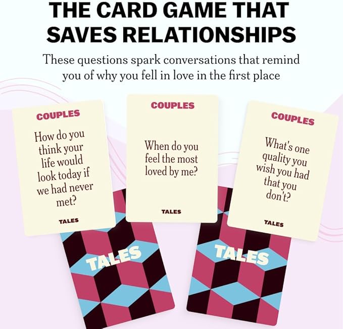 TALES 150 Conversation Starter Cards, Couples Edition, Prompts for Deeper Connection, Date Night Ideas, Anniversaries, and Quality Time Together