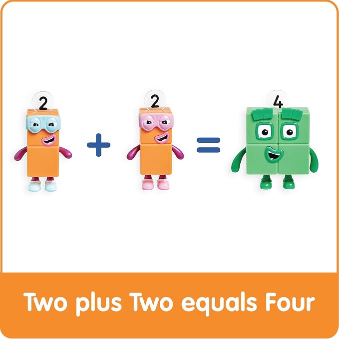 hand2mind Numberblock Four and the Terrible Twos, Cartoon Action Figure Set, Toy Figures, Play Figure Playsets, Small Figurines for Kids, Number Toys, Math Toys for Kids 3-5, Birthday Gifts for Kids