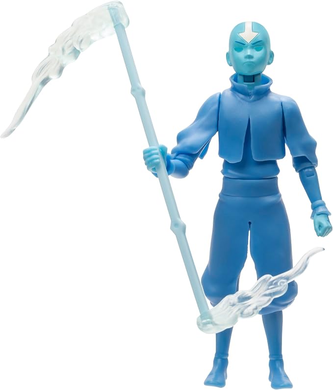 Jazwares Avatar: The Last Airbender Avatar Aang (Book One) - 4.5-Inch Scale Figure with Staff, Air Effects, and Battle Actions