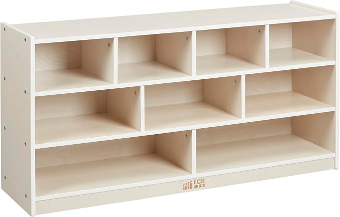 ECR4Kids Mobile Building Block Storage Cabinet, Large, Classroom Furniture, White Wash