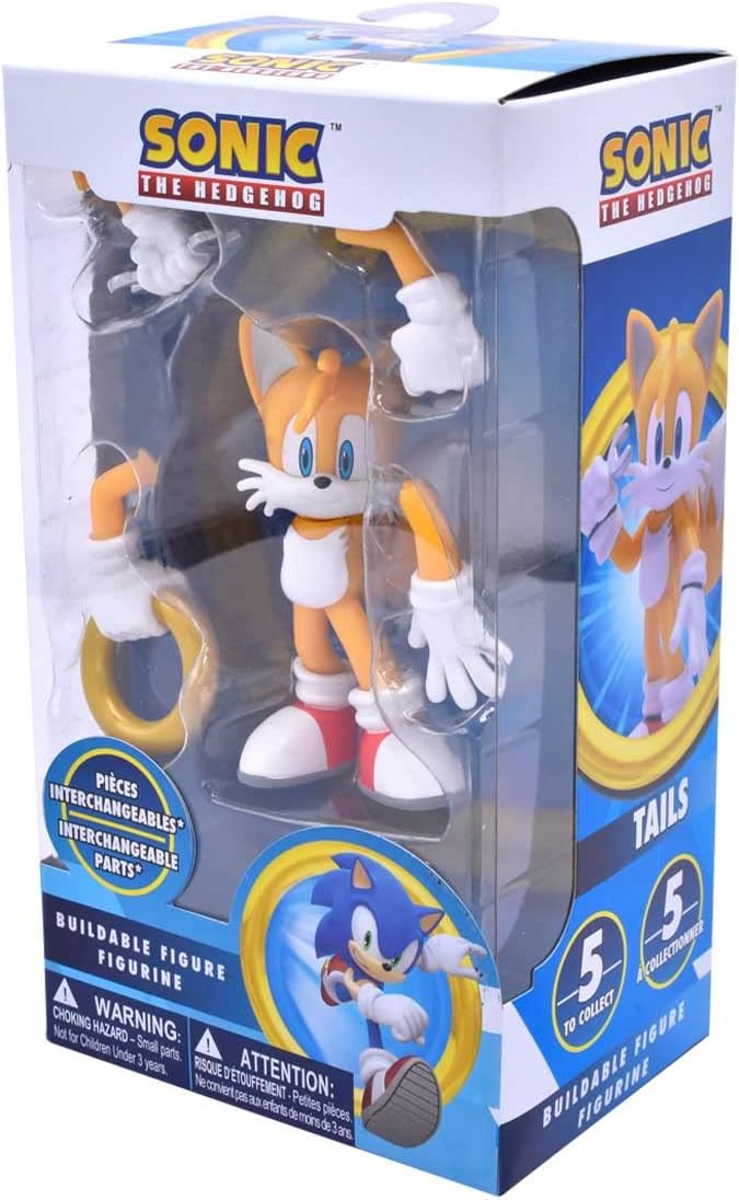 Just Toys – Sonic the Hedgehog Tails Buildable Action Figure 4 in | Buildable 4-inch Tails figure with 4 interchangeable arms. Officially licensed collectible — 5 to collect. Ages 3+.