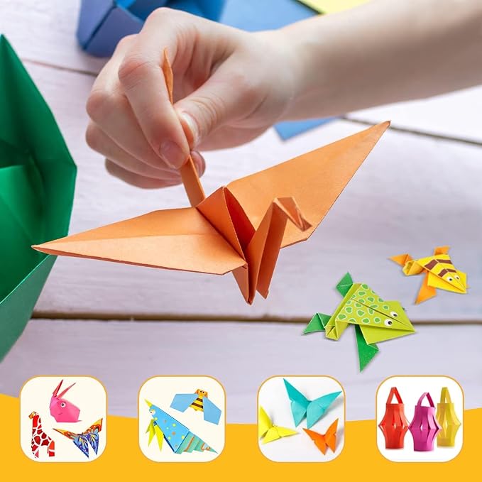 Pigipigi Kids Craft Origami Paper Kit for Kids Ages 5-8 8-12, with Guiding Book, 230 Sheets DIY Art and Crafts Supplies, Colorful Folding Papers Set Projects Gifts Activity for Boy Girl Toys(Cartoon)