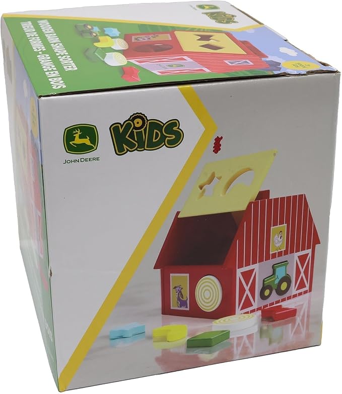 John Deere Wooden Barn Shape Sorter Toy - LP87304