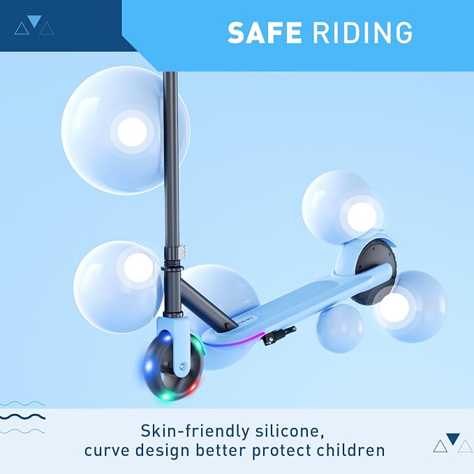 Hiboy ES1 Electric Scooter for Kids Ages 4-10, LED Light-Up Wheels & Side Lights, 5MPH Safe Speed, Easy Control, Safety Kids Scooter, UL Certificate