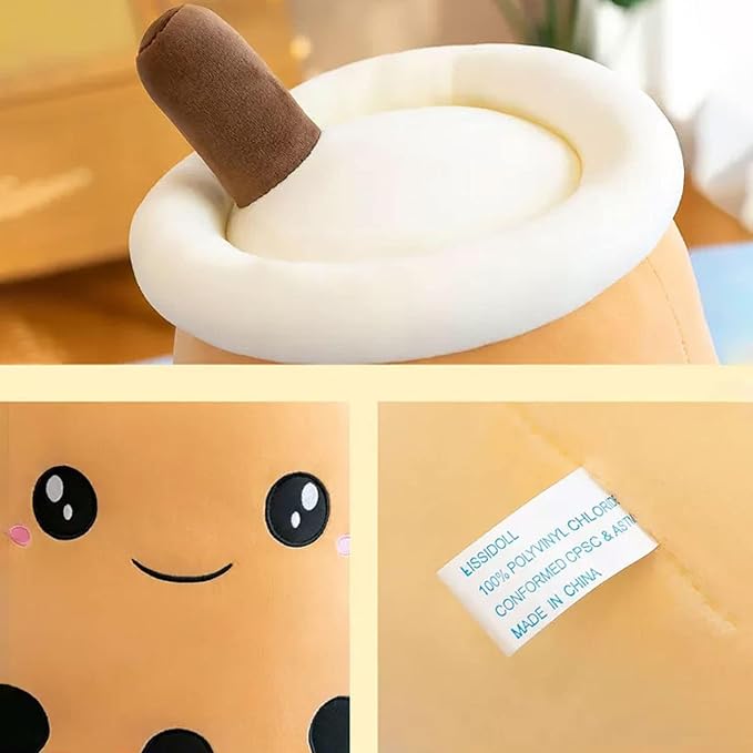 Cute Boba Tea Plush Stuffed Animal Toy 14 Inch Bubble Tea Kawaii Plushies Cartoon Soft Milk Tea Cup Cuddly Pillow Home Hugging Birthday for Children Kids Boys Girl Room Decor Bedtime, 14Inches
