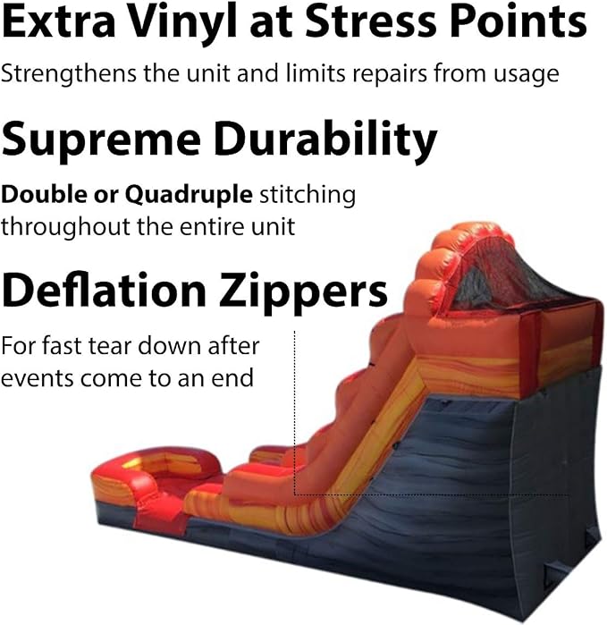 TentandTable Inflatable Water Slide for Kids and Adults, Commercial Grade Giant Blow Up Backyard Water Fun, Includes Electric Air Blower, 23' L x 9' W x 12' H, Fire Marble