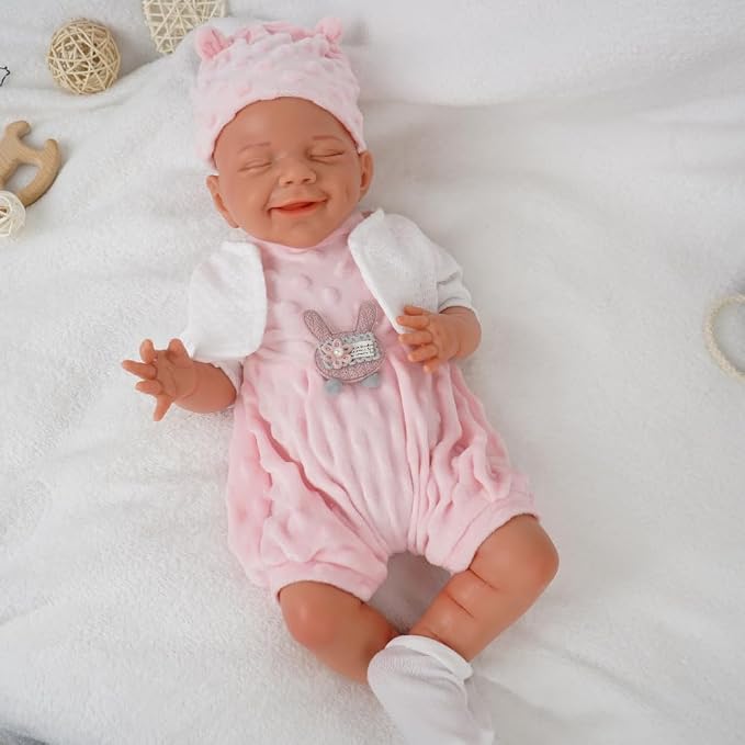 Girl 18 Inch, Silicone Reborn Baby Dolls, Realistic Baby Doll, Not Vinyl, Posable Newborn, Reborn Baby Dolls Silicone Full Body