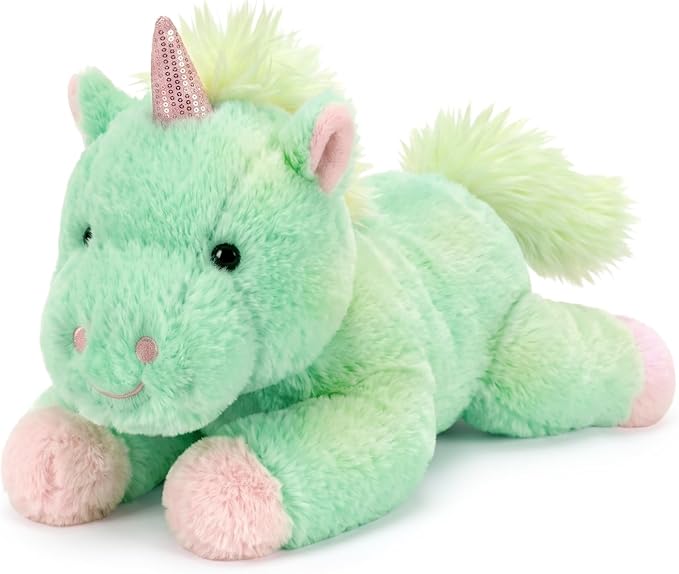 PEACH CAT Unicorn Stuffed Animal Cute Plushies Small Plush Toys Birthday Gifts for Girls Boys Kids Green