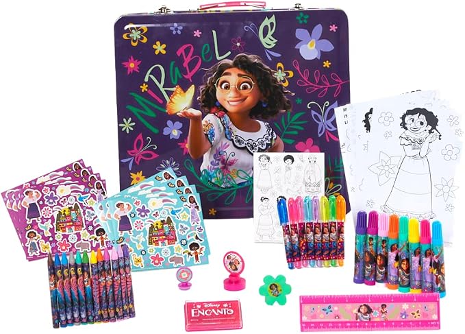 Innovative Designs Disney Encanto Deluxe Activity Set for Kids with Carrying Tin, Coloring Sheets, Stickers, & Art Supplies, 500+ Pieces