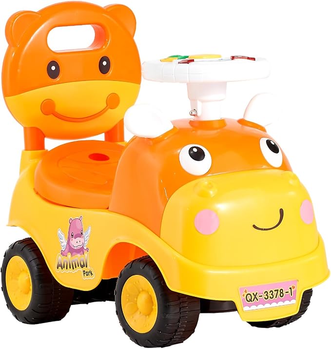 VEVOR Ride On Toddler Push Car, Push Car for Toddler 19 to 36 Months, Kids Ride On Toy with Horn & Music, 48.5 lbs Load Capacity, Under-seat Storage, Foot-to-Floor Walker for Toddlers Boys Girls