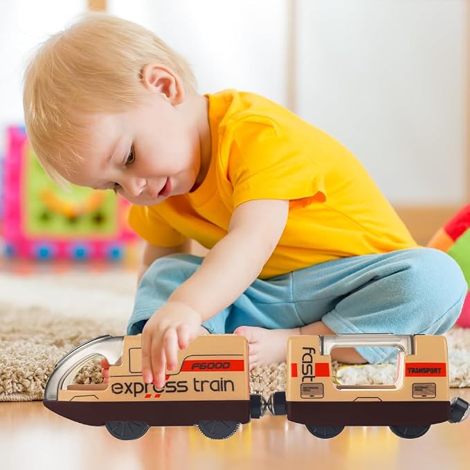 TOPLIVING Track Accessories Remote Control Train, Battery Operated Locomotive Train for Wooden Track, Motorized Train (Magnetic Connection) Compatible with Thomas, Brio, Chuggington