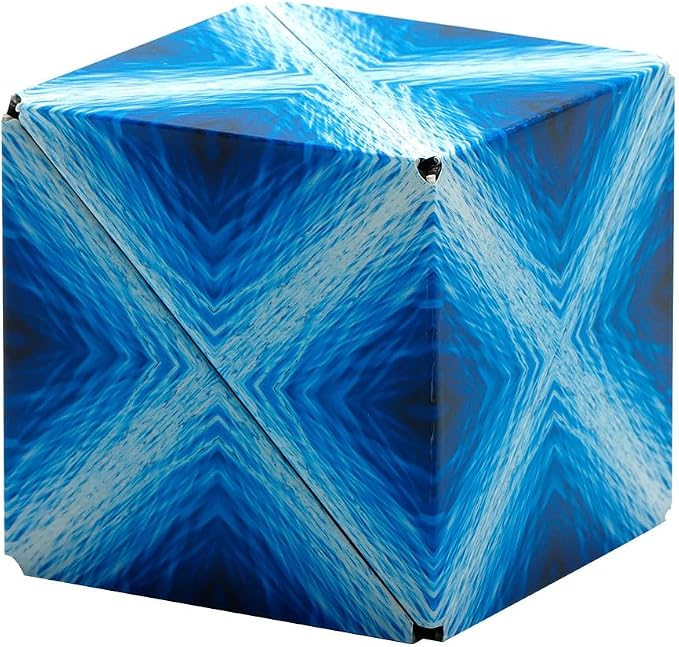 Shashibo Sensory Fidget Toy for Adults & Kids, Stress Relief Fidget Toy for Adults, Teens & Kids, Cool Fidget Toys for Desk, Classroom Must Have, Sensory Shape Shifting Cube, 100+ Possible Shapes