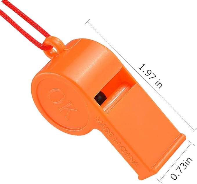 WSYUB 72Pcs Plastic Whistles, Bulk Whistles, Training Sports Whistles with Lanyard, Loud Toys Whistles for Kids Christmas Birthday Party Goody Bag Fillers Games Survival Emergency, 5 Brilliant Colors