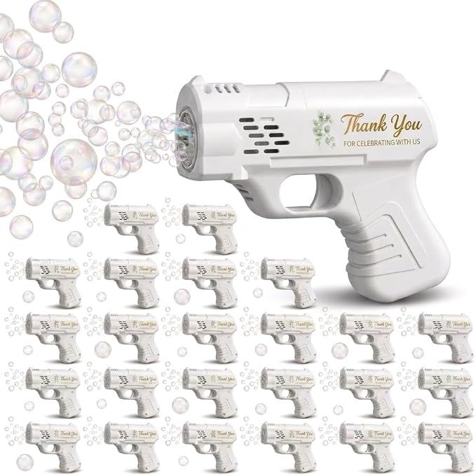 24 Pack Wedding Bubble Machine,White Bubble Machine Party Favors with 30 Bubble Refills,2 Screwdrivers,Wedding Bubbles Bulk for Guests,Reception Ceremony Exit,Batteries Not Included