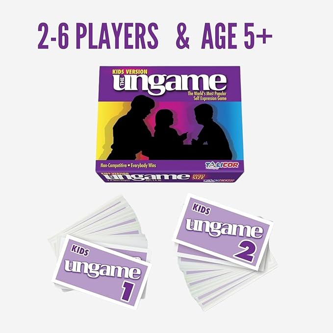 Talicor Pocket UNGAME - Kids - Non-Competitive Card Game for Kids to Discuss, Share Values & self Express - Know What Your Kids are Thinking - Age 5+