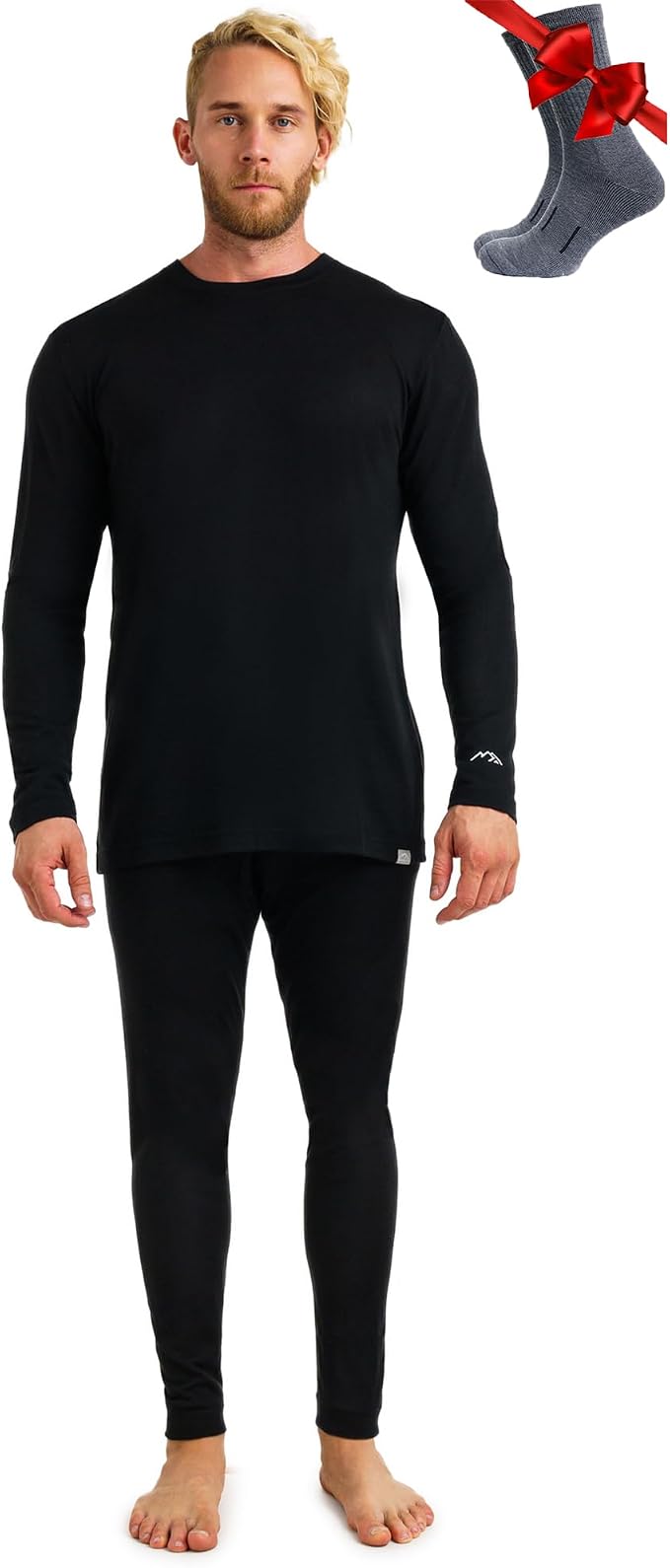 Merino.tech Merino Wool Base Layer Mens Set - Heavyweight, Midweight, Lite Merino Wool Thermal Underwear For Men Top, Bottom
