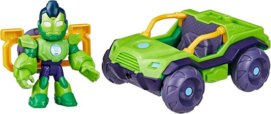 Marvel Iron Man and his Awesome Friends Iron Hulk Iron Racer Action Figure & Toy Vehicle, 3-Inch Super Hero Toys for Kids, Ages 3+