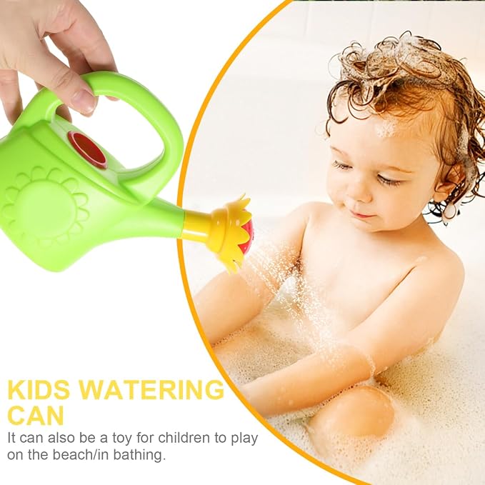 Toyvian Watering Can Set, 3pcs Plastic Beach and Bath Toys for Toddlers Gardening Tools Small Gardening Tools Sandbox Accessories for Boys and Girls