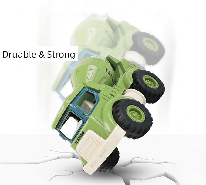 8 Pieces Construction Car Decor, Construction Vehicles, Truck, Excavator, Bulldozer, Mixer, Crane for Sandbox