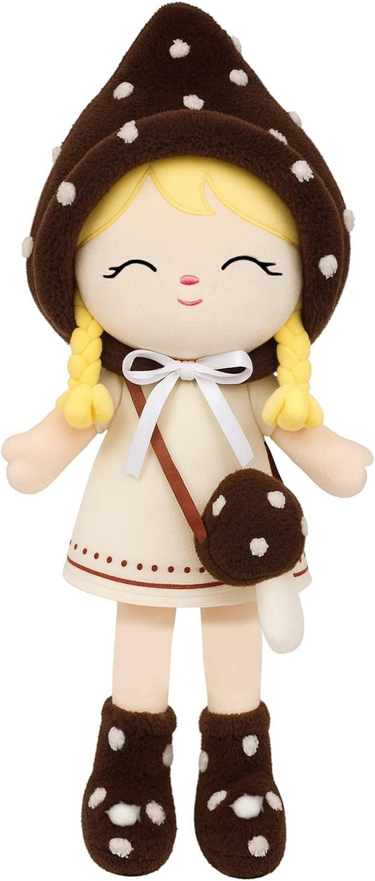 Soft Baby Doll Toys (16'') Baby Rag Doll for Girls Birthday Gifts Cuddly Plush Toys for Toddler Kids (Mushroom Girl)