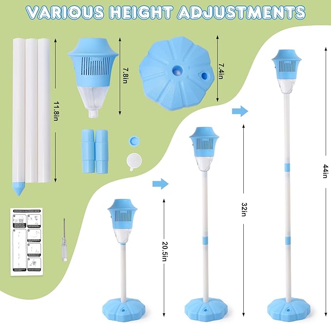Palksky Bubble Machine with Lights for Outdoor, Automatic Bubbles Blower Maker for Kids Toddlers, Height 47 Inches Battery Bubbles Blower Machine for Wedding Birthday Party