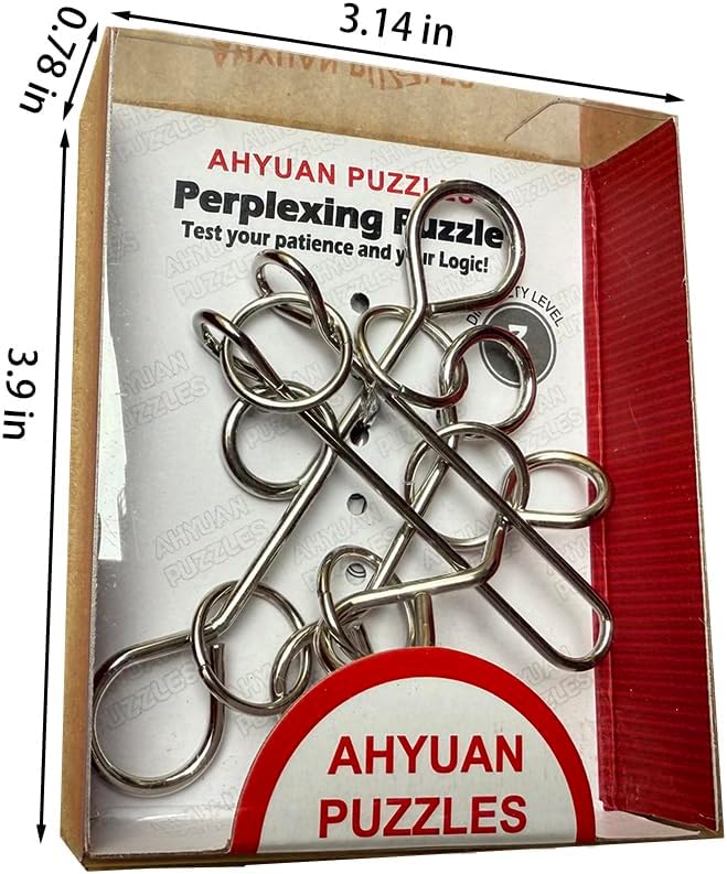 AHYUAN 24 Packs Large Metal Wire Puzzles Brain Teaser IQ Puzzles with Individual Solution Paper Box Gift Package Educational Puzzle Games Fidget Toys Magic Trick Toy Party Favors for Kids Adults